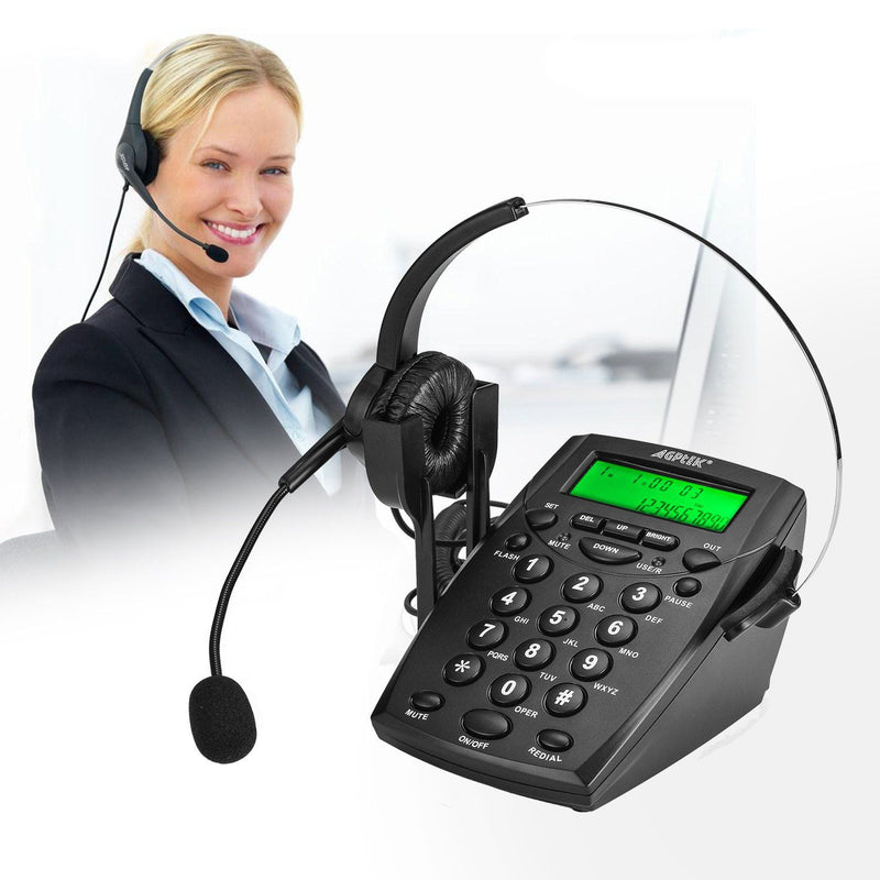 Call Center Dialpad Headset Telephone with Tone Dial Key Pad and Redial Gadgets & Accessories - DailySale