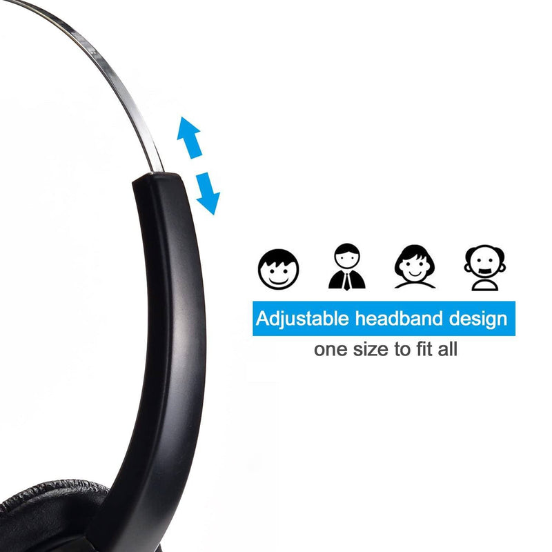 Call Center Hands-Free Noise Cancelling Corded Monaural Headset Headphones & Audio - DailySale