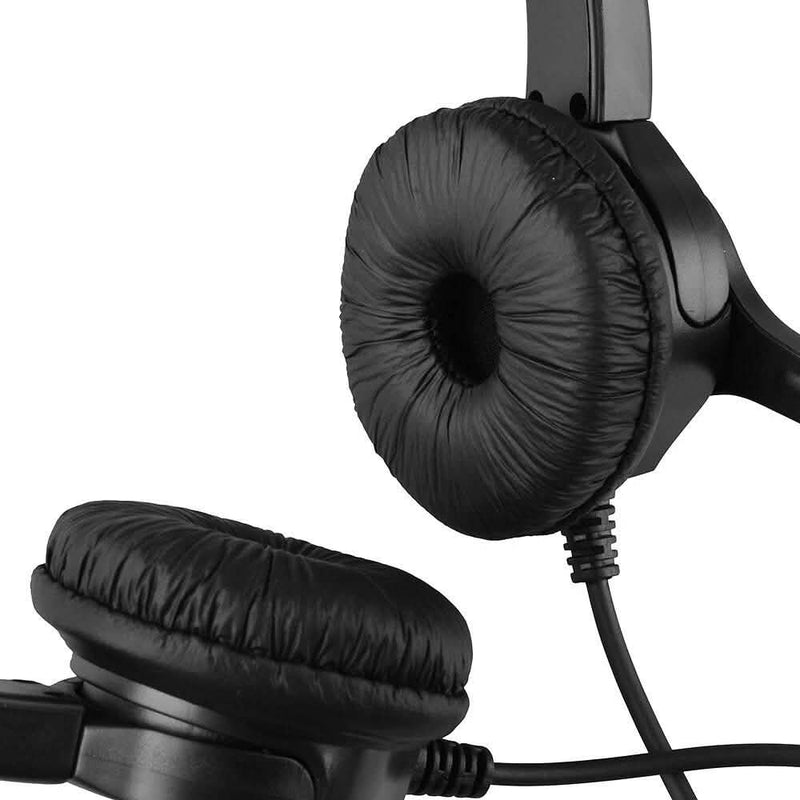 Call Center Noise Cancelling Corded Binaural Hands-free Headset with Microphone Headphones & Audio - DailySale