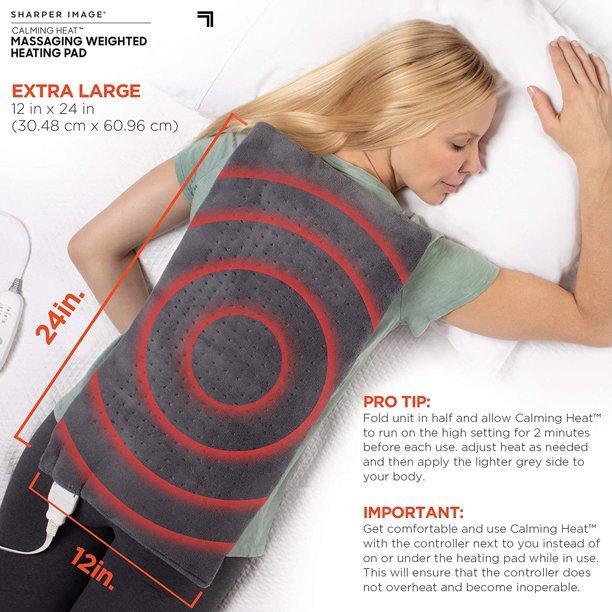 Calming Comfort 12 Settings Heat Massaging Weighted Heating Pad Wellness - DailySale