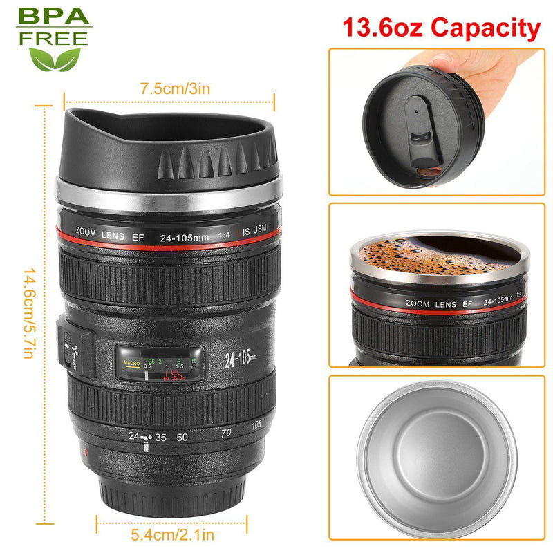 Camera Lens Coffee Mug Cup 13.6oz Sports & Outdoors - DailySale