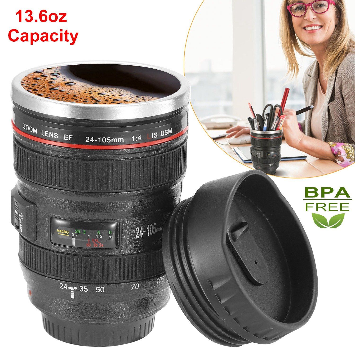 Camera Lens Coffee Mug Cup 13.6oz Sports & Outdoors - DailySale