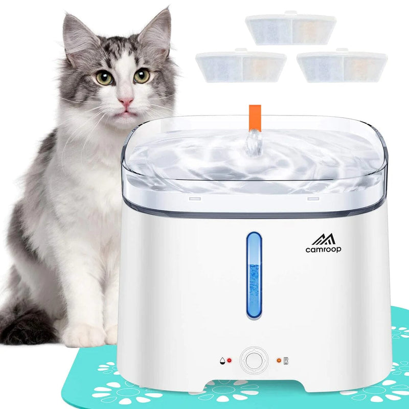 CAMROOP Automatic Pet Water Dispenser with Indicator and Silicone Mat Pet Supplies - DailySale