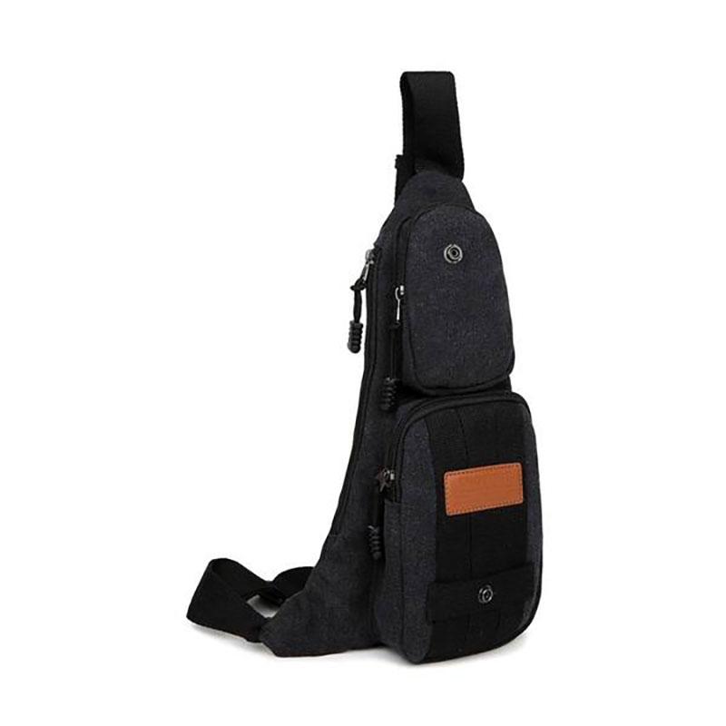 Canvas Shoulder Bag with Multiple Compartments Handbags & Wallets Black - DailySale