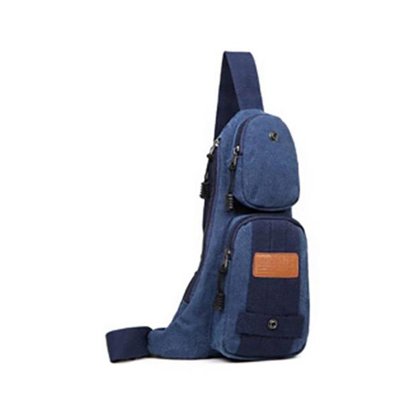 Canvas Shoulder Bag with Multiple Compartments Handbags & Wallets Blue - DailySale