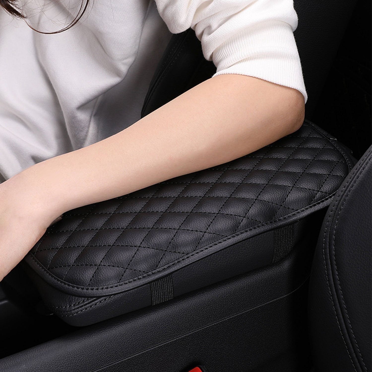 Car Armrest Pad Cover PU Leather Fit for SUV Truck Car Automotive - DailySale