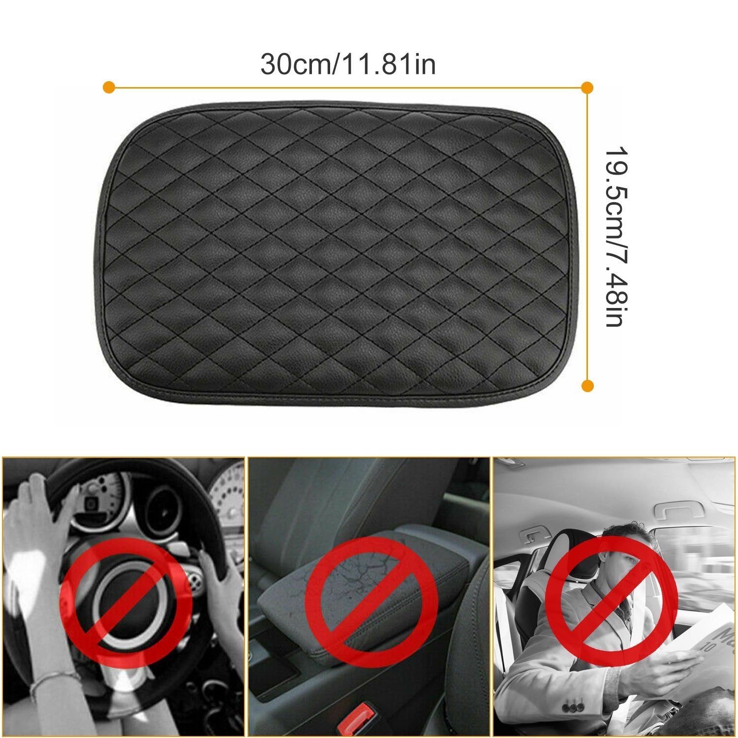 Car Armrest Pad Cover PU Leather Fit for SUV Truck Car Automotive - DailySale