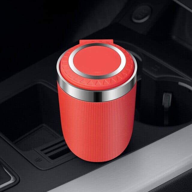Car Ashtray Multi-functional Universal Household Portable Metal Liner Ashtray Automotive Red - DailySale