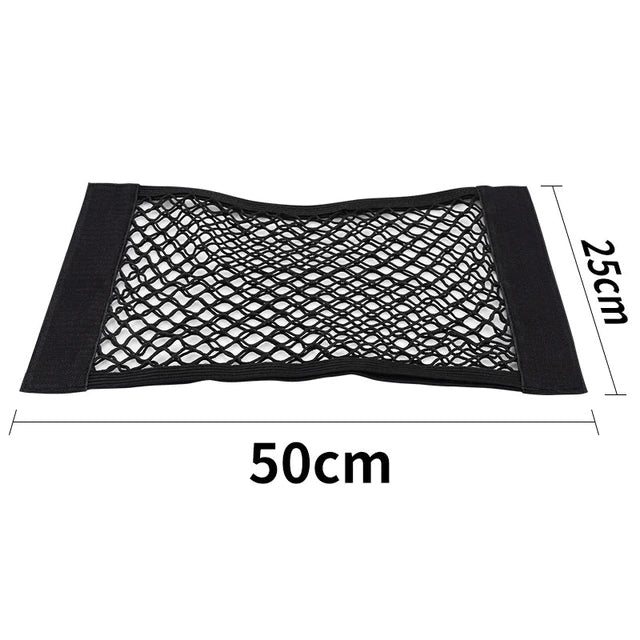 Car Back Rear Mesh Trunk Seat Elastic String Net Magic Sticker Universal Storage Bag Automotive 50cm - DailySale