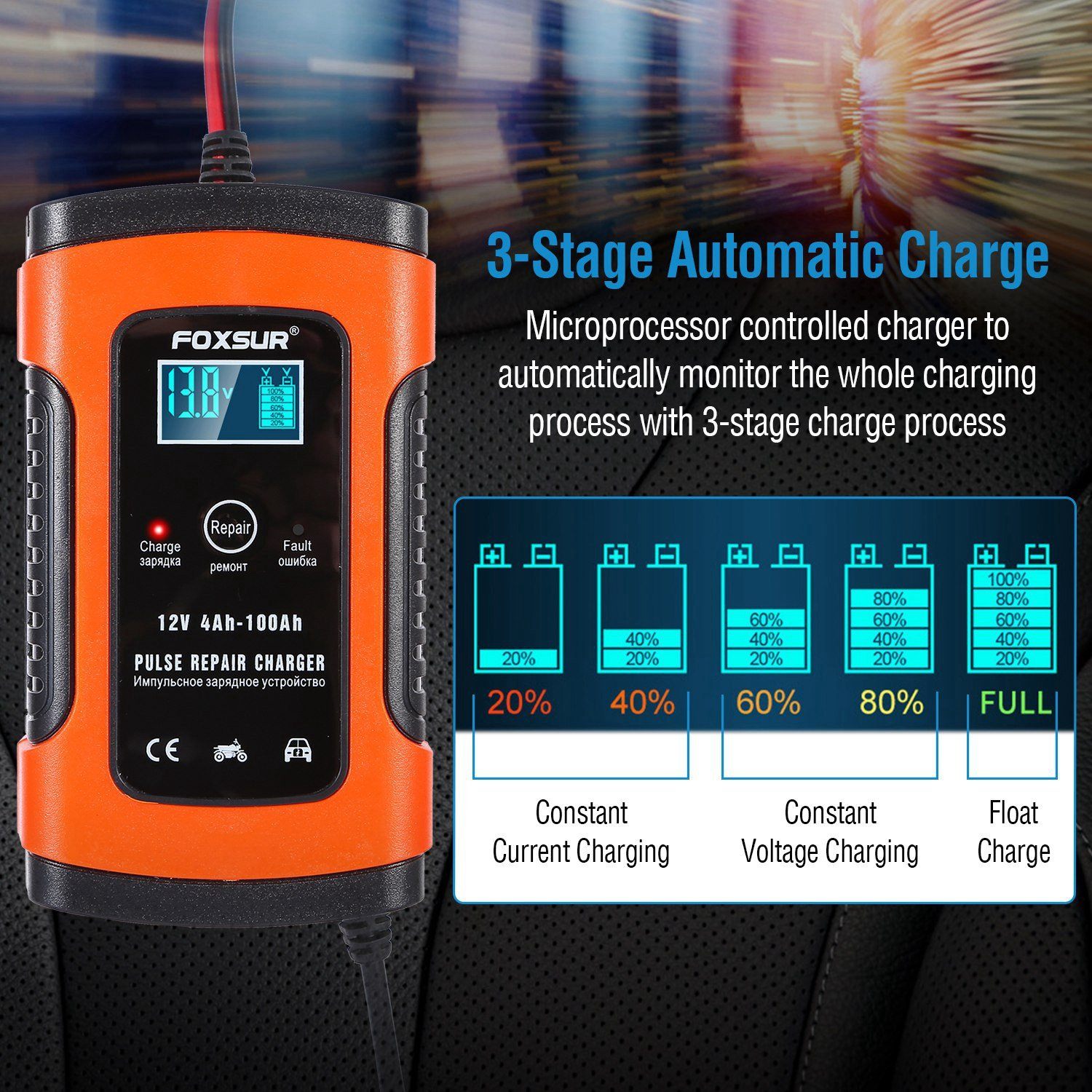 Car Battery Charger 12V 5A Recover Pulse Repair Automotive - DailySale