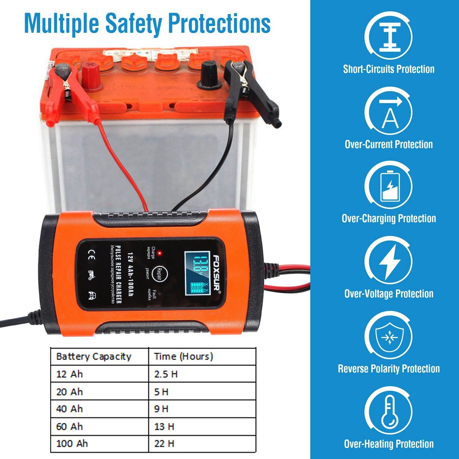 Car Battery Charger 12V 5A Recover Pulse Repair Automotive - DailySale