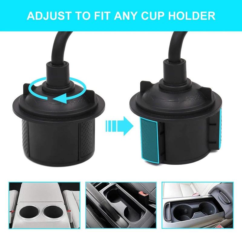 Car Cup Holder Phone Mount Adjustable Gooseneck Phone Stand Automotive - DailySale