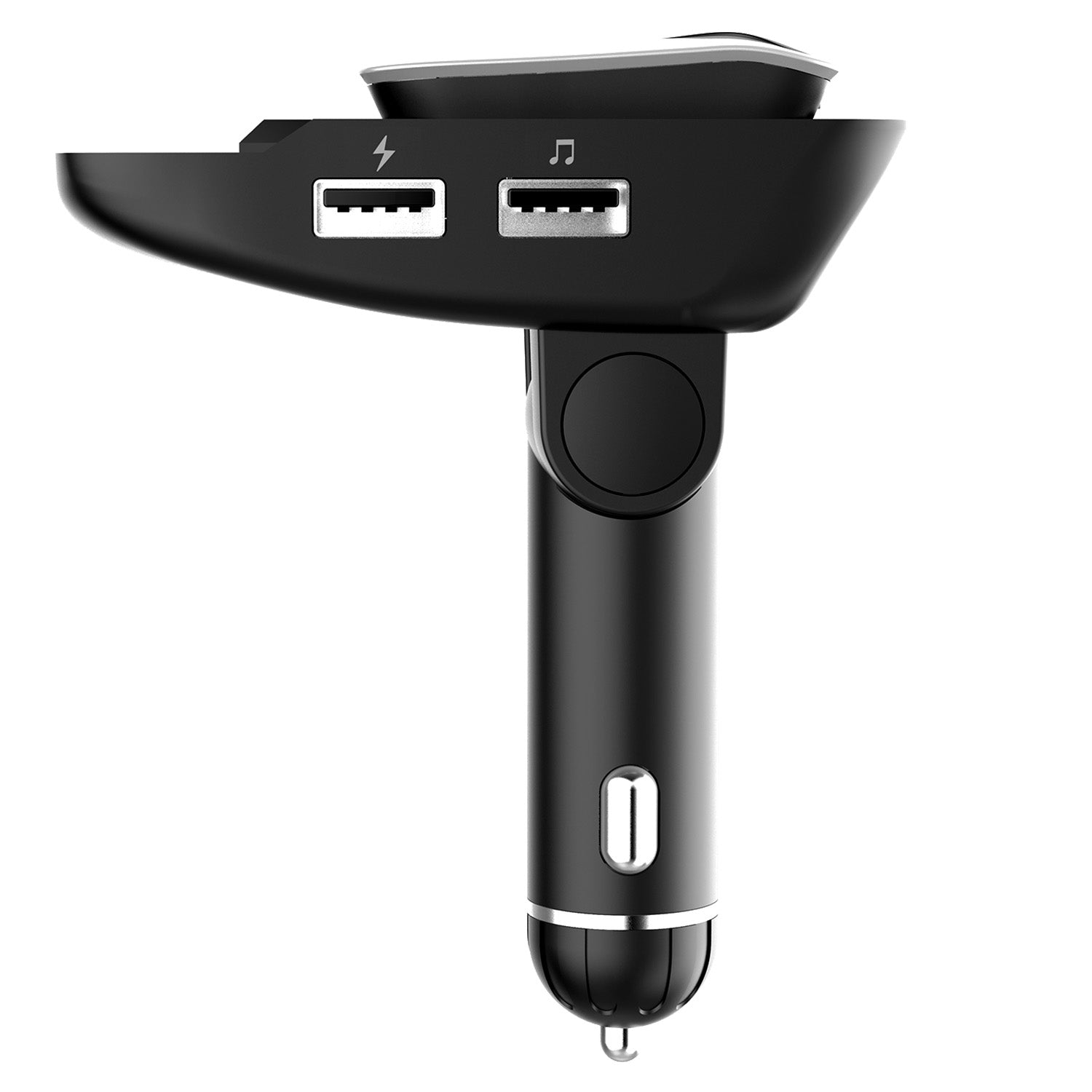 Car FM Transmitter with Wireless Earpiece 2 USB Charge Ports Automotive - DailySale