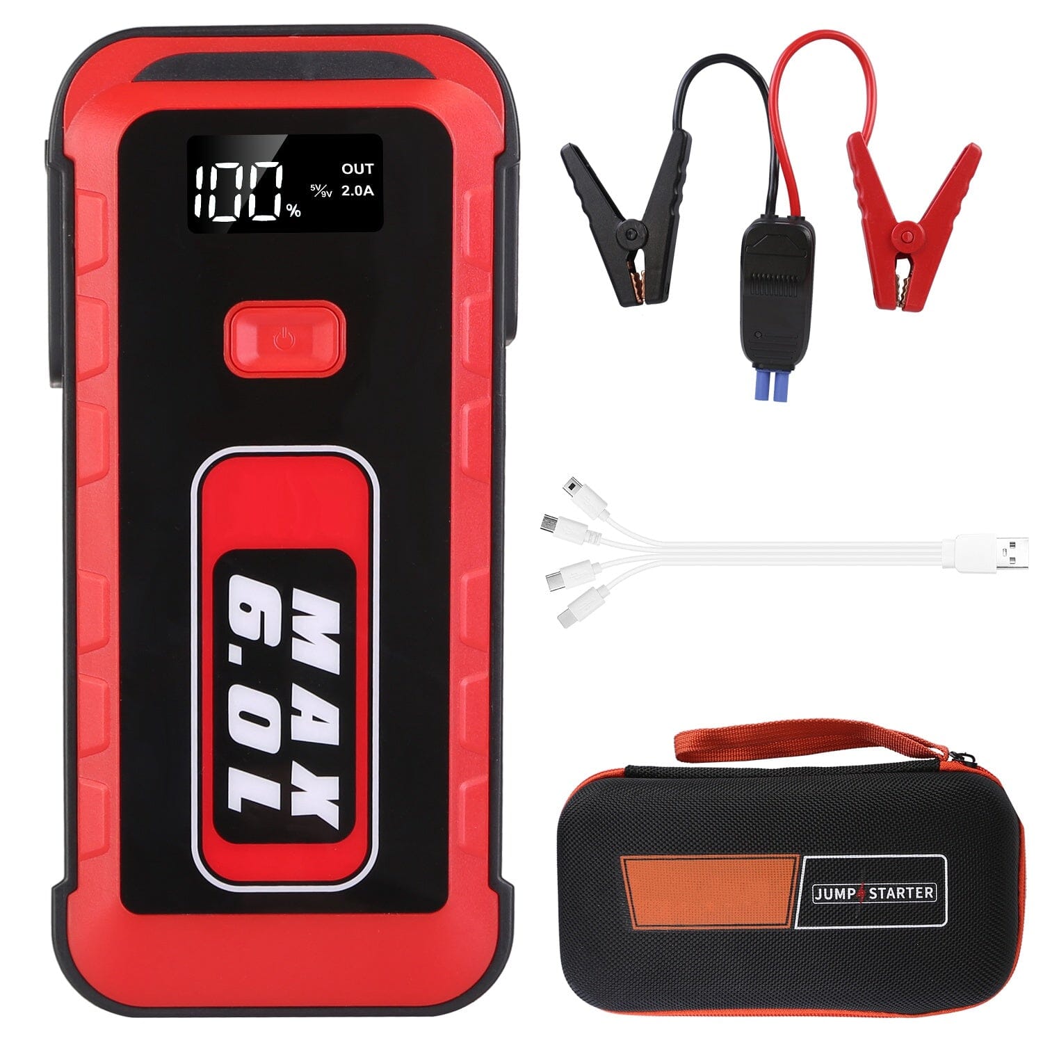 Car Jump Starter Booster 2500A Peak 25800mAh Battery Charger Power Bank Automotive - DailySale