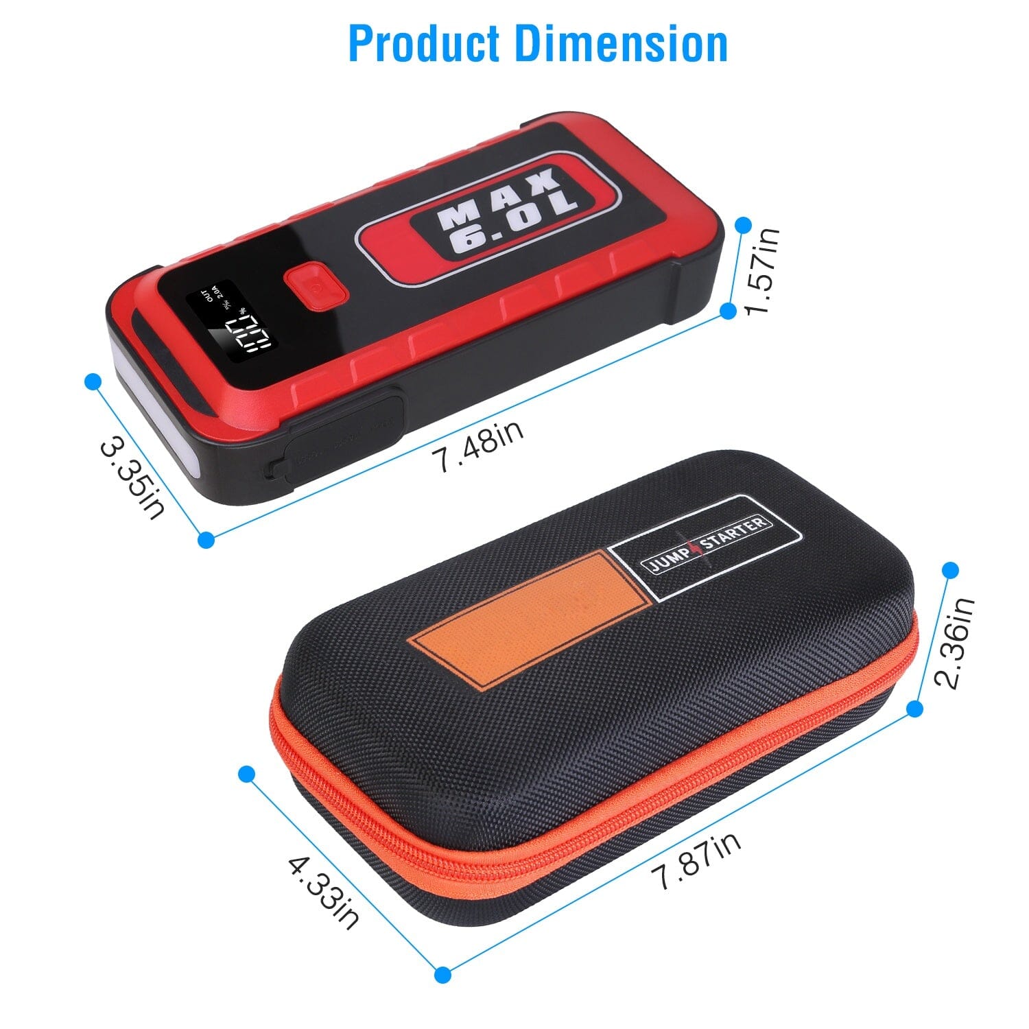 Car Jump Starter Booster 2500A Peak 25800mAh Battery Charger Power Bank Automotive - DailySale