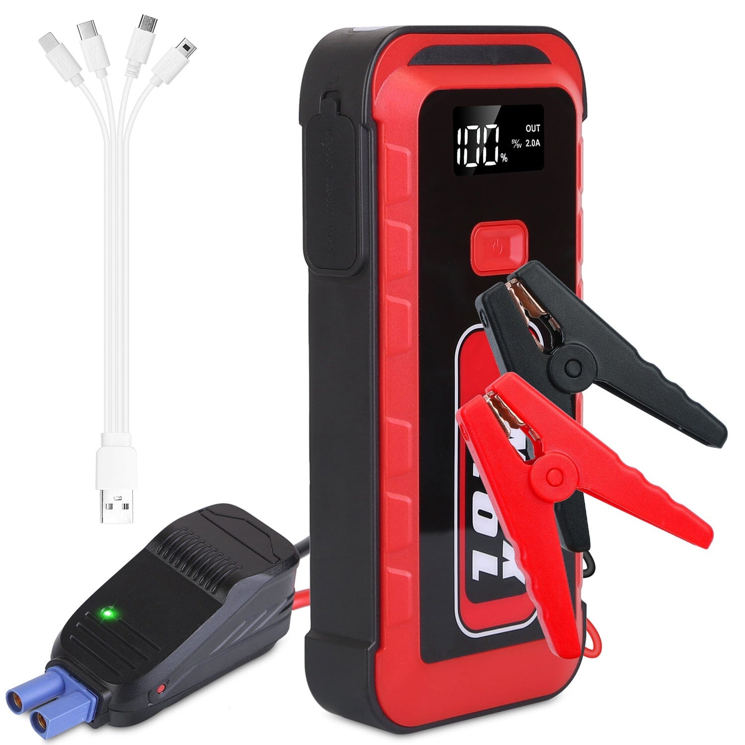 Car Jump Starter Booster 2500A Peak 25800mAh Battery Charger Power Bank Automotive - DailySale