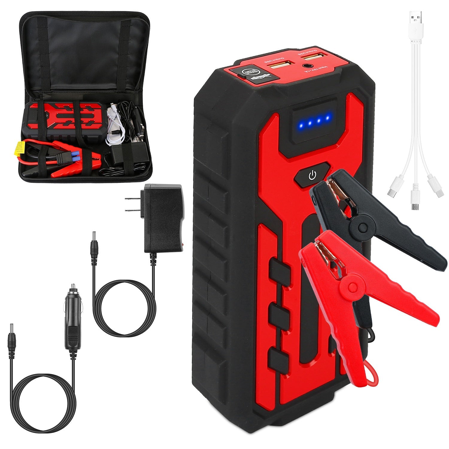 Car Jump Starter Booster with 4 Modes LED Flashlight Automotive - DailySale