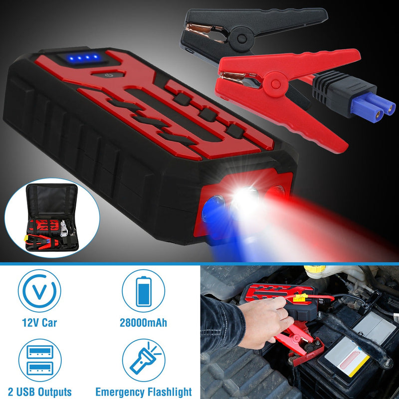 Car Jump Starter Booster with 4 Modes LED Flashlight Automotive - DailySale