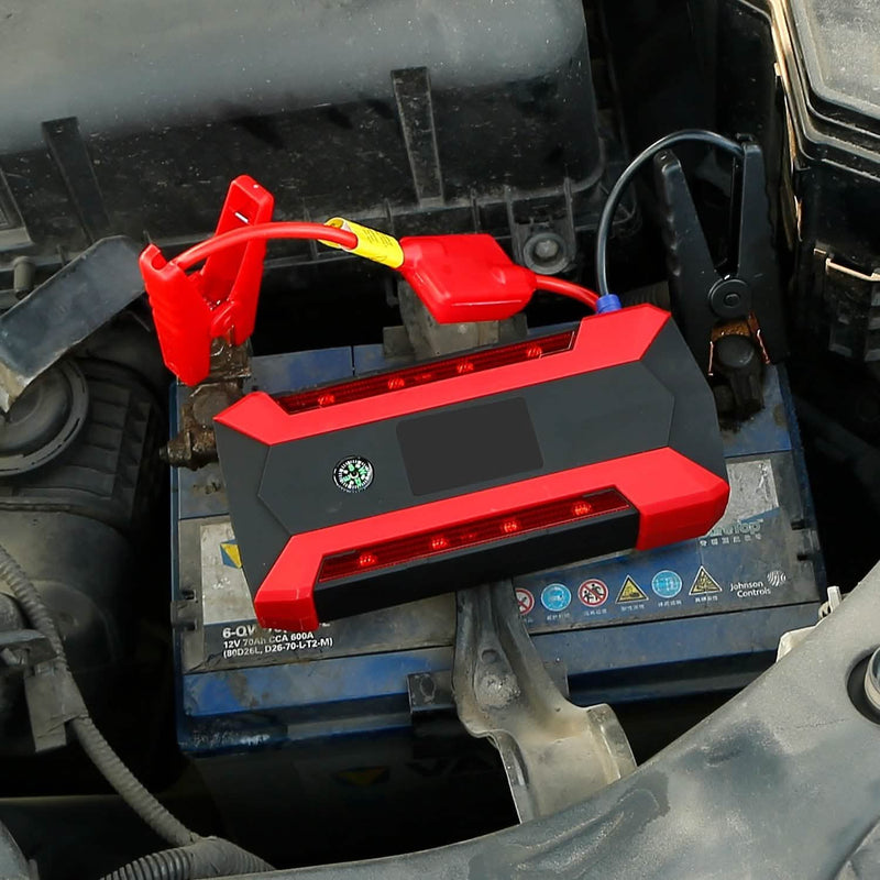 Car Jump Starter Booster with LCD Screen 4 Modes LED Flashlight Automotive - DailySale