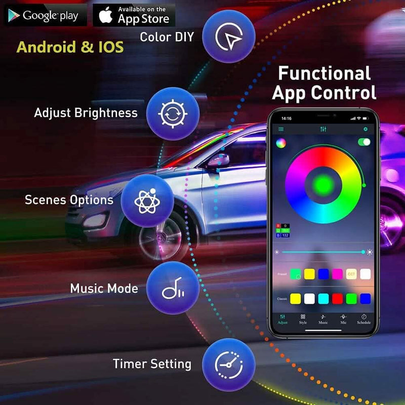 Car LED Strip Ambient Light Kit Automotive - DailySale
