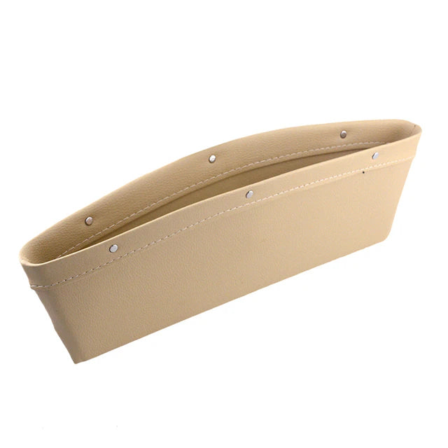 Car Organizer PU Leather Seat Slit Gap Pocket Storage Automotive Beige - DailySale