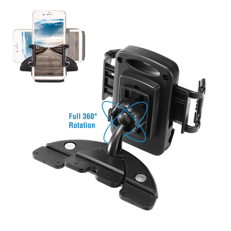 Car Phone Holder CD Slot Phone Mount 360 Rotatable Automotive - DailySale
