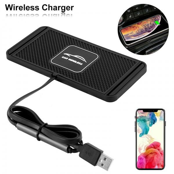 Car QI Wireless Phone Charger Non Slip Pad Mat Fast Charging Automotive - DailySale