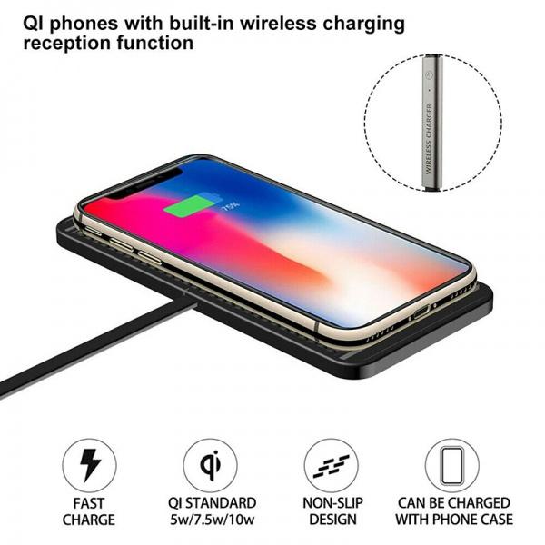 Car QI Wireless Phone Charger Non Slip Pad Mat Fast Charging Automotive - DailySale