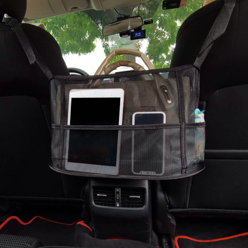Car Storage Netting Pouch Seat Side Storage Mesh Organizer Bag Automotive - DailySale