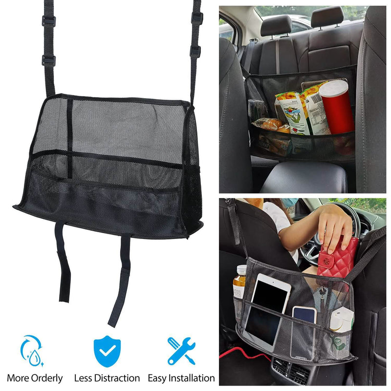 Car Storage Netting Pouch Seat Side Storage Mesh Organizer Bag Automotive - DailySale