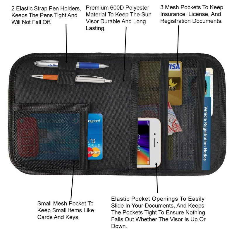 Car Sun Visor Interior Accessories Pocket Organizer Automotive - DailySale