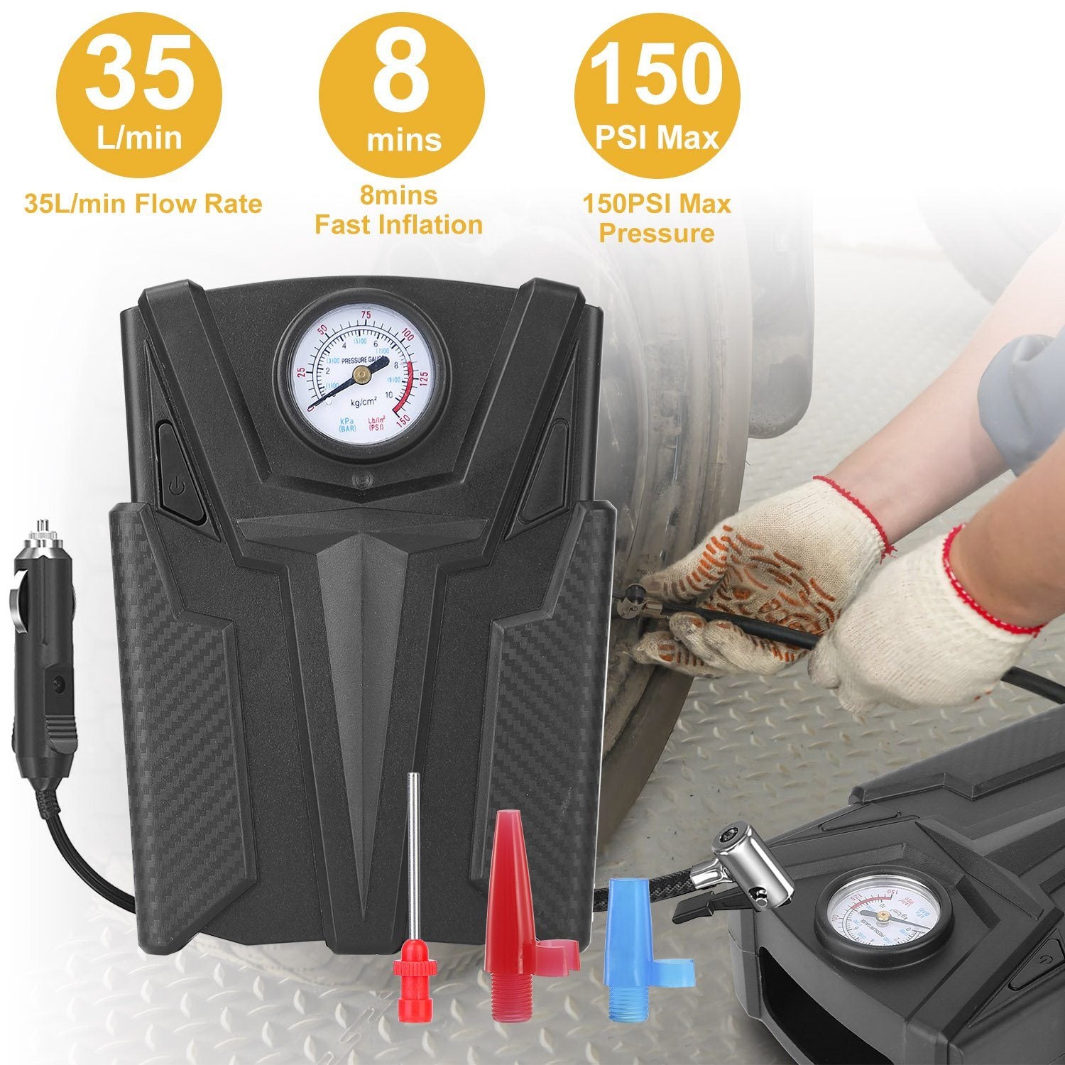 Car Tire Air Pump Portable Air Compressor Pump Automotive - DailySale