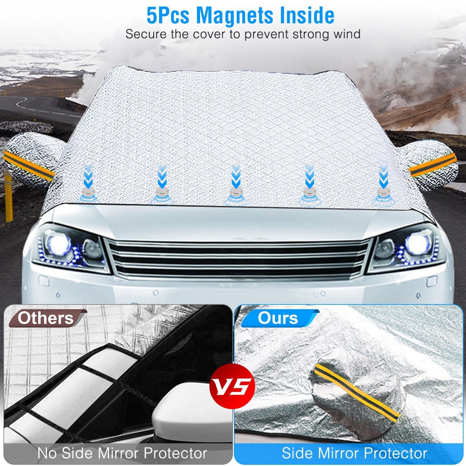 Car Windshield Snow Cover Windproof Magnetic Car Windscreen Cover Automotive - DailySale