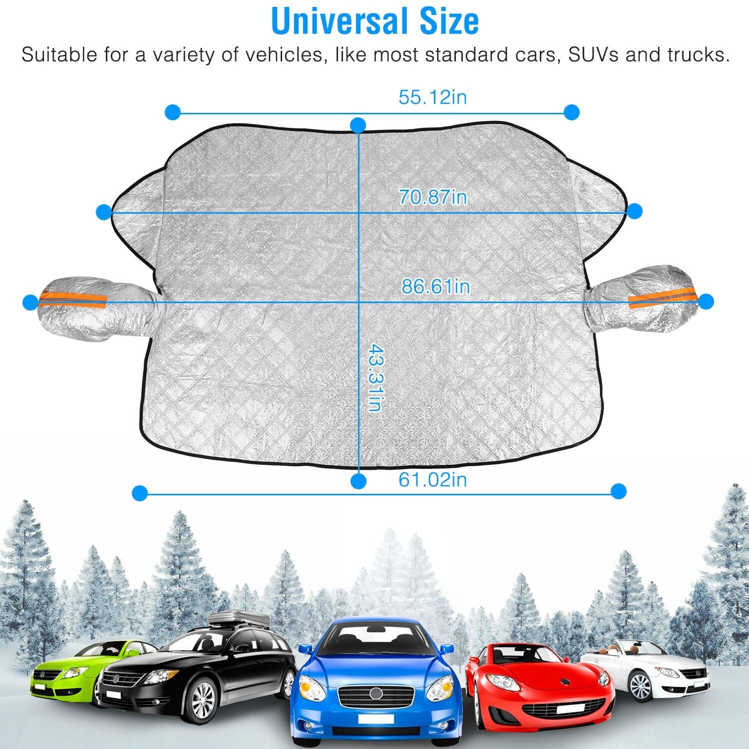 Car Windshield Snow Cover Windproof Magnetic Car Windscreen Cover Automotive - DailySale