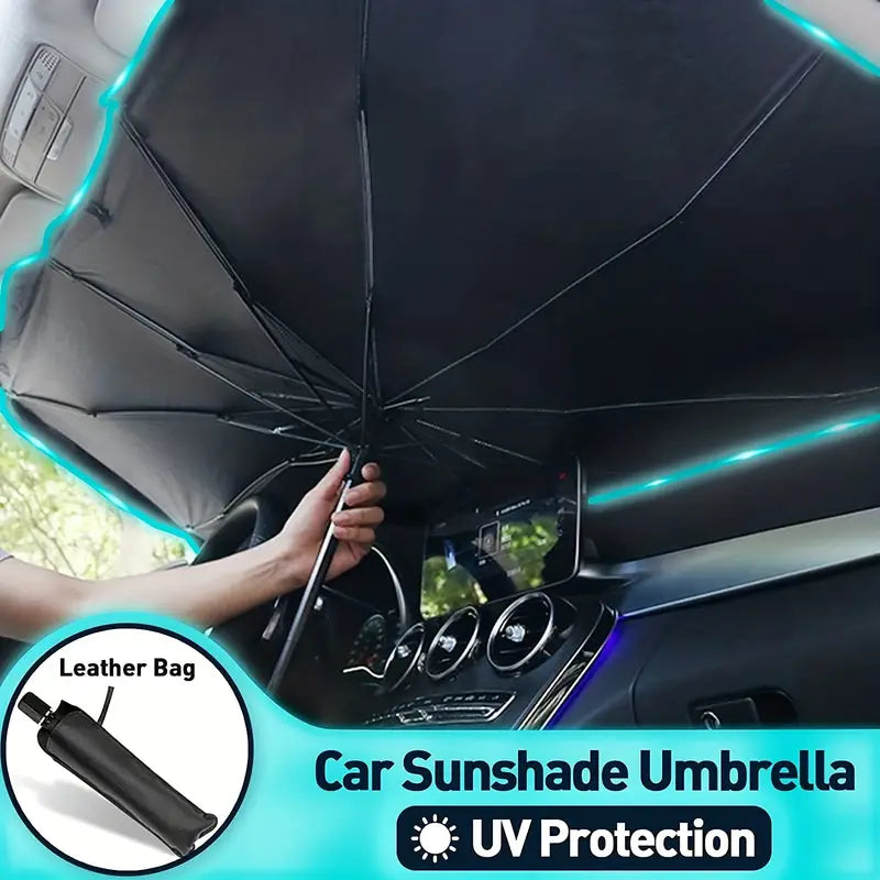 Cheap Automobile Titanium Silver Fabric Sunshade, Thermal Insulation  Sunshade, Car Windshield Folding Umbrella, Telescopic Sunshade