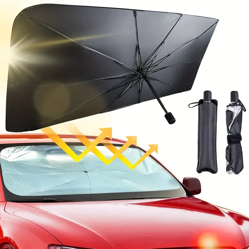 Car Windshield Sun Shade UV Rays and Heat Sun Visor Protector Foldable Reflector Umbrella Automotive - DailySale