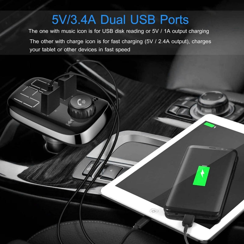 Car Wireless FM Transmitter Dual USB Charger Automotive - DailySale