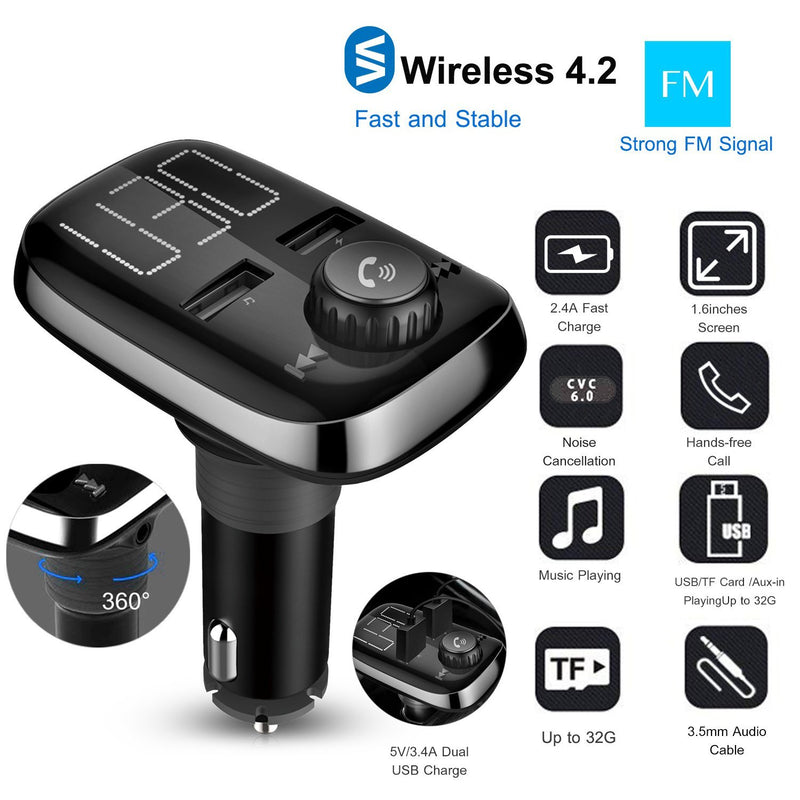 Car Wireless FM Transmitter Dual USB Charger Automotive - DailySale
