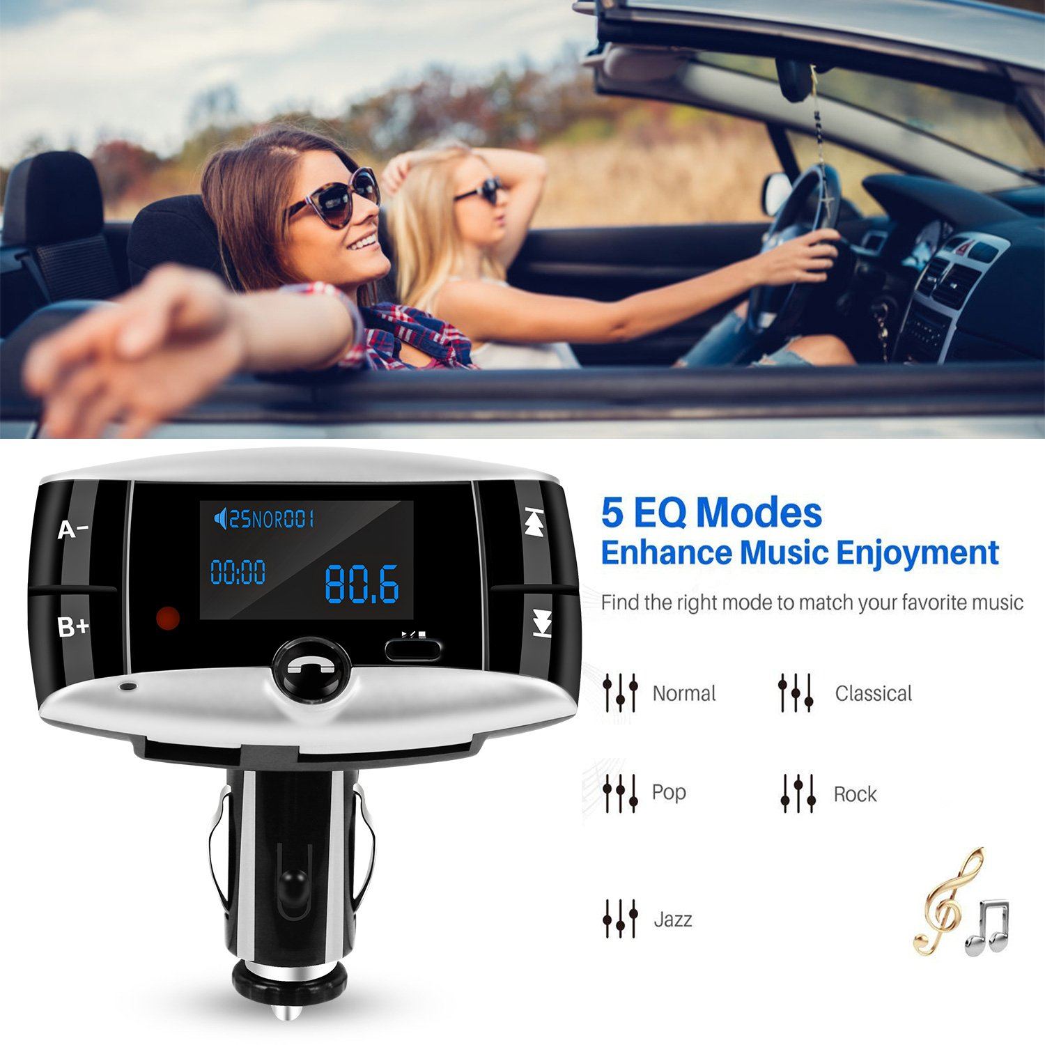 Car Wireless FM Transmitter USB Charger Hands-free Call MP3 Player Automotive - DailySale