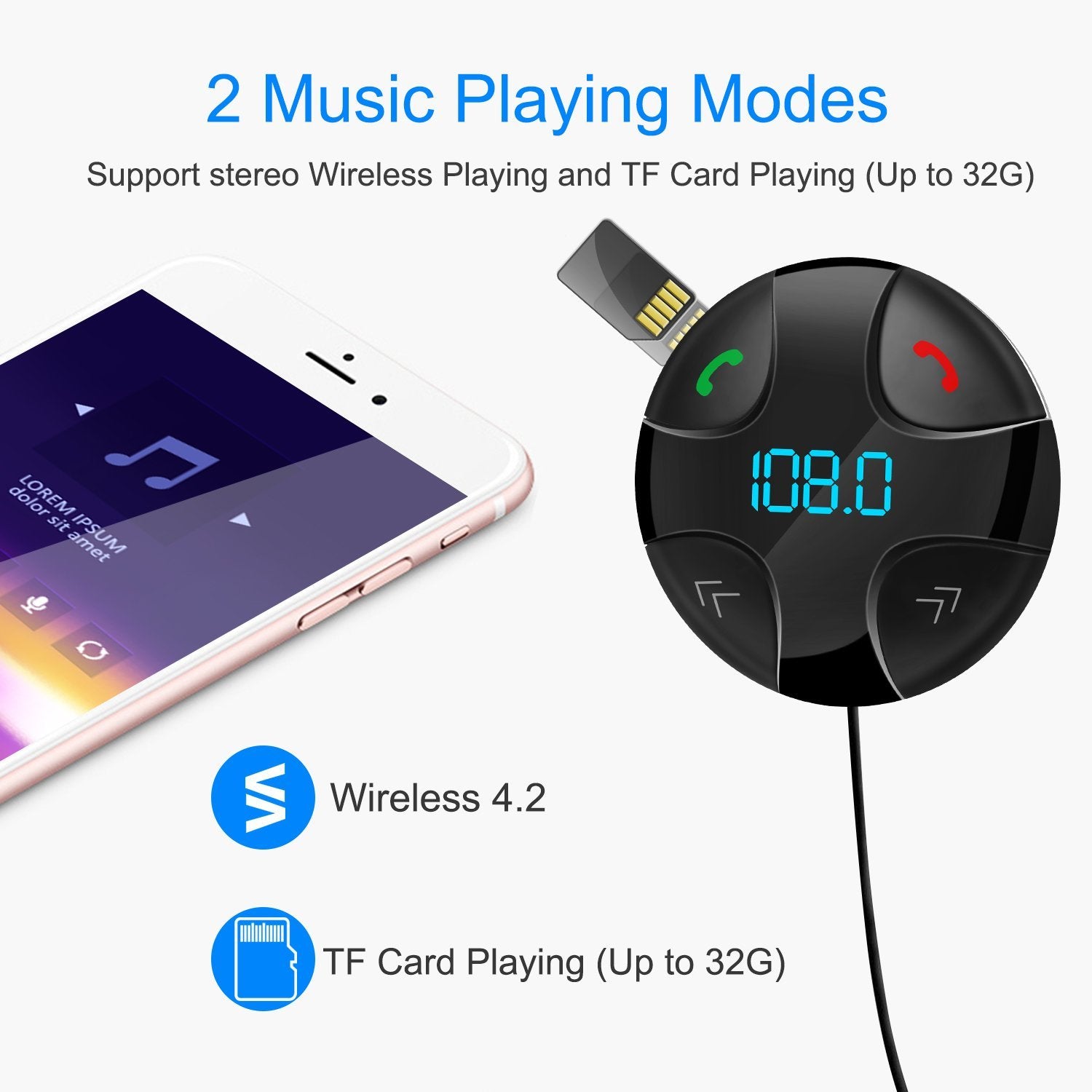 Car Wireless FM Transmitter V4 .2 Car MP3 Player Automotive - DailySale