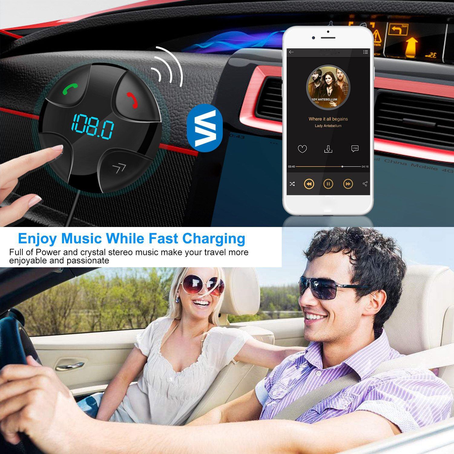 Car Wireless FM Transmitter V4 .2 Car MP3 Player Automotive - DailySale