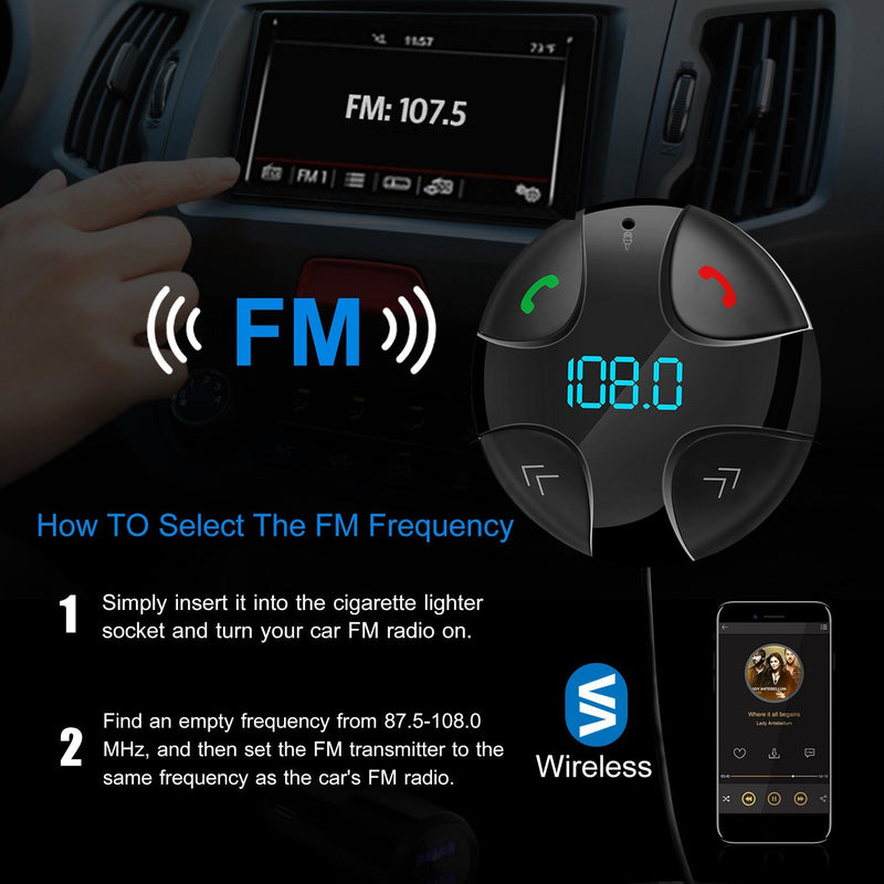 Car Wireless FM Transmitter V4 .2 Car MP3 Player Automotive - DailySale