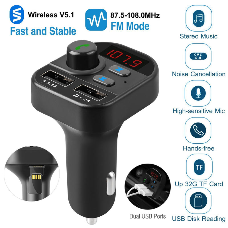 Car Wireless V5.1 FM Transmitter Automotive - DailySale