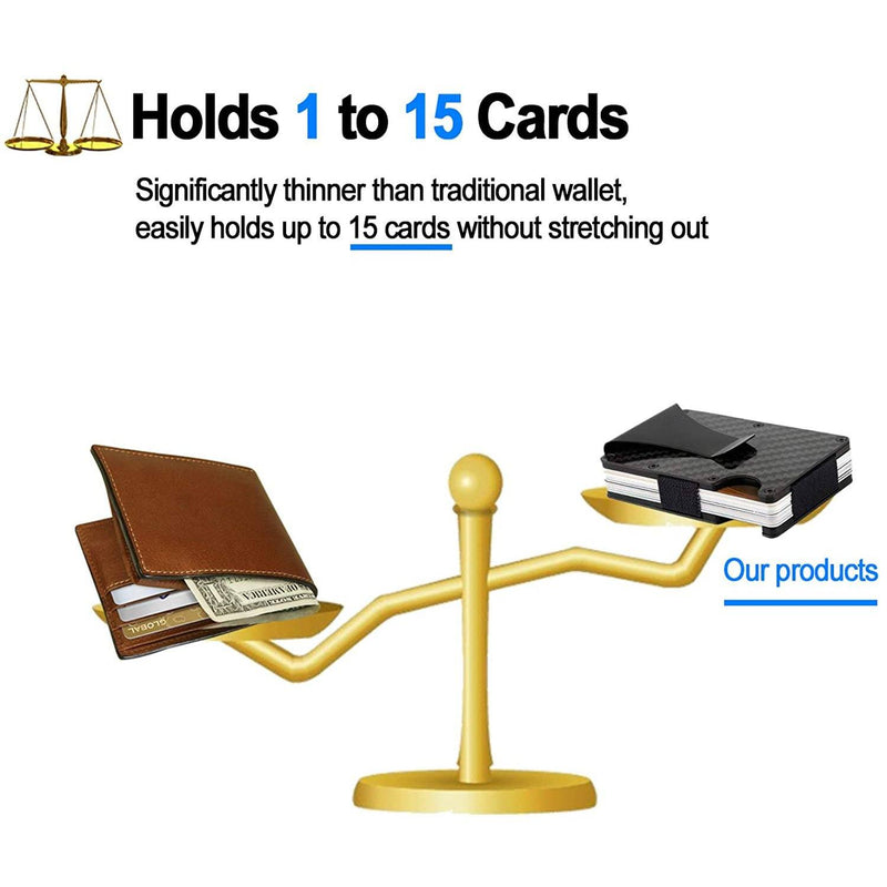 RFID Carbon Fiber Wallets for Men - Minimalist Aluminum Metal Money Clip  Wallet - 5 Colors Available (Pink)