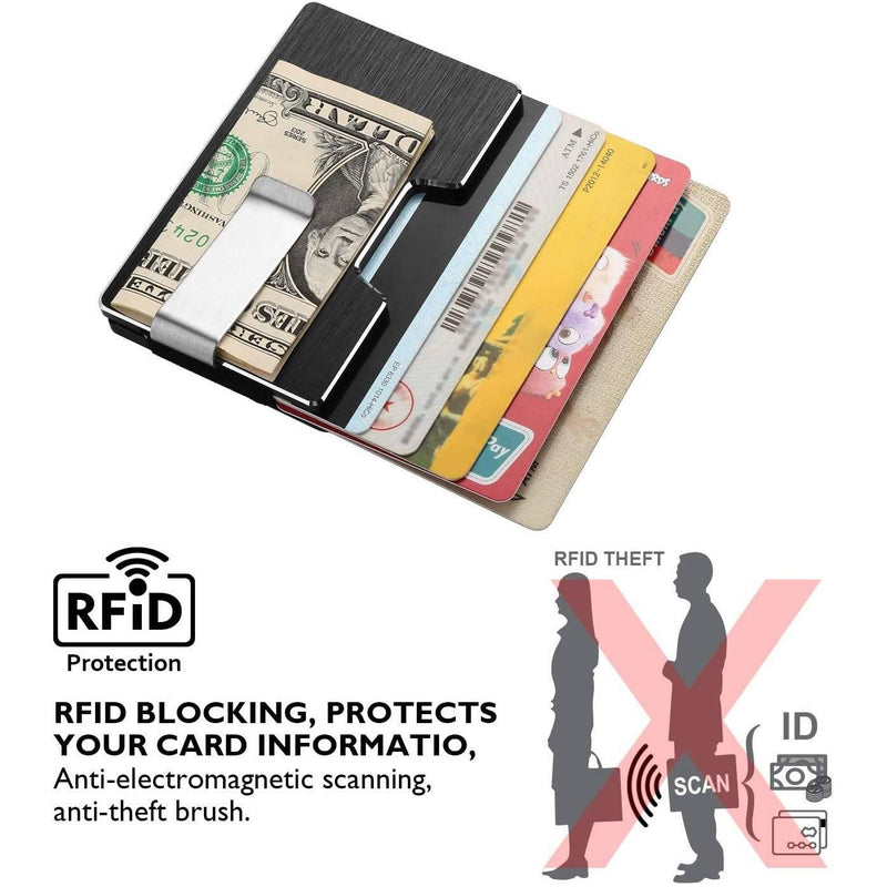 Carbon Fiber Pocket Money Clip Wallet with RIFD Card Blocking Bags & Travel - DailySale
