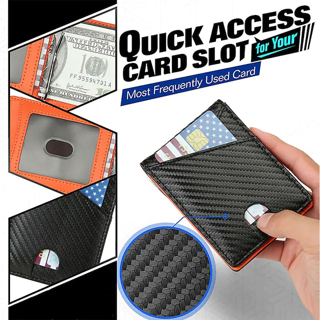 Carbon Fiber Rfid Men Wallets Bi-fold Vallet Billfold Men's Shoes & Accessories - DailySale