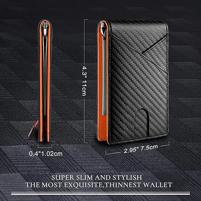 Carbon Fiber Rfid Men Wallets Bi-fold Vallet Billfold Men's Shoes & Accessories - DailySale