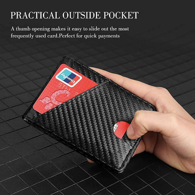 Carbon Fiber Rfid Men Wallets Bi-fold Vallet Billfold Men's Shoes & Accessories - DailySale