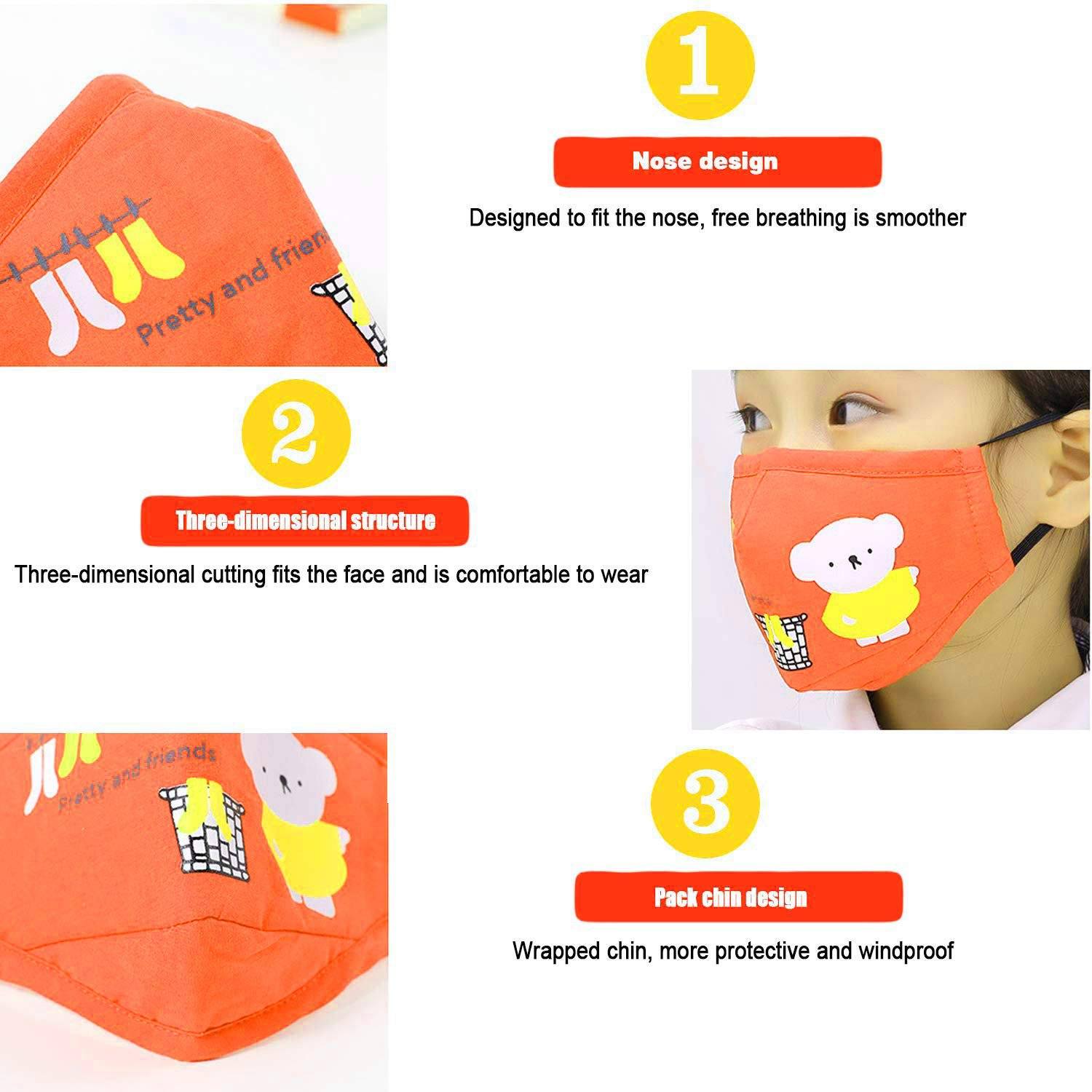 Cartoon Bears Cotton Dustproof for Children Face Masks & PPE - DailySale