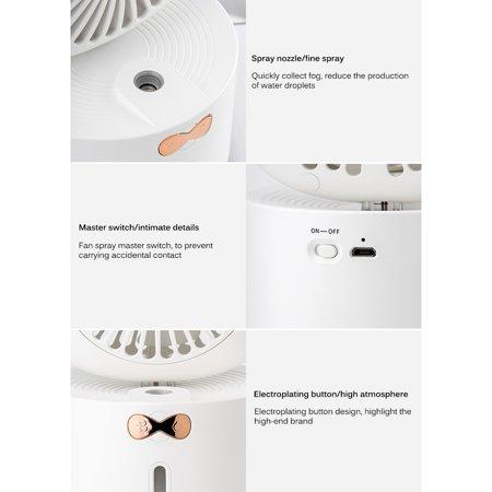 Cartoon Cat Fan Humidifier USB Charging Desktop Mute Hydrating Humidifier Wellness - DailySale